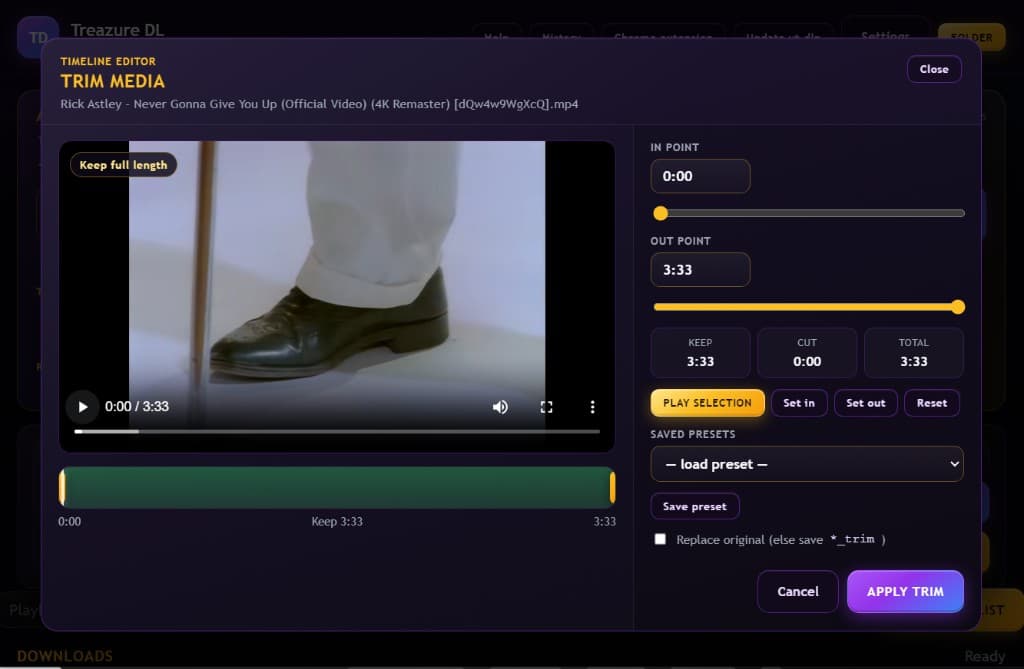 Timeline editor